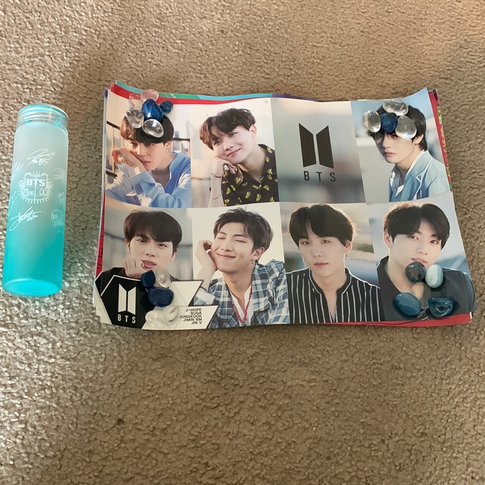 BTS Posters & Glass Water Bottle